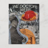 Man met zwevend dessertcollage briefkaart (Voorkant)