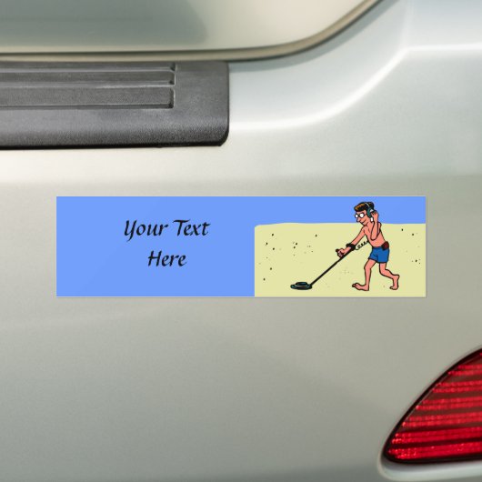 Man metaaldetecteren strand bumpersticker (Op auto)