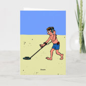 Man metaaldetecteren strand kaart (Achterkant)