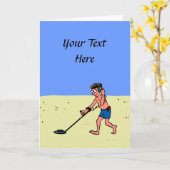 Man metaaldetecteren strand kaart (Gele Bloem)