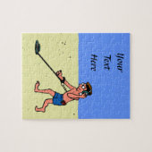 Man metaaldetecteren strand legpuzzel (Horizontaal)