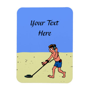 Man metaaldetecteren strand magneet