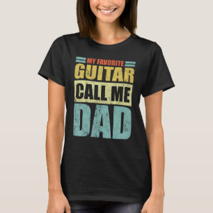 Man Mijn favoriete gitaar noemt me papa Vaderdag T-shirt