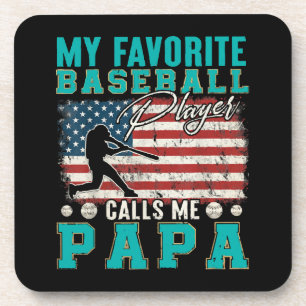 Man Mijn favoriete honkbalspeler noemt me papa Bier Onderzetter