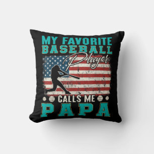 Man Mijn favoriete honkbalspeler noemt me papa Kussen
