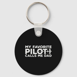 Man Mijn favoriete piloot noemt me papa Vaderdag Sleutelhanger