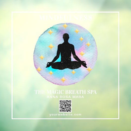 ** Man Mindfulness Reiki Yoga Meditation Window Cl Raamsticker (Vel 3)