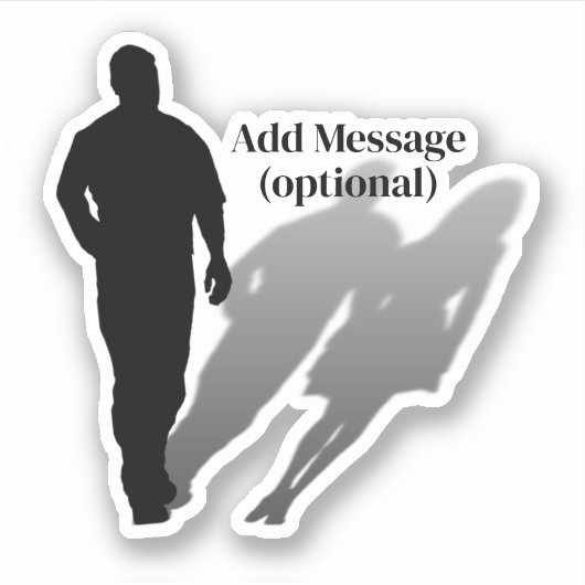 Man mist vrouw silhouet sticker (Voorkant)