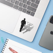Man mist vrouw silhouet sticker (Laptop met iPhone)
