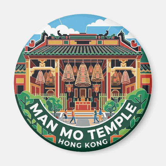 Man Mo-tempel Hong Kong Magneet (Voorkant)