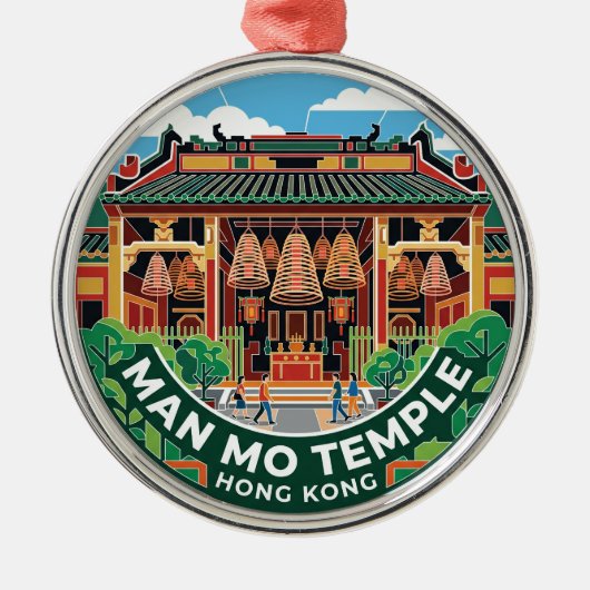 Man Mo-tempel Hong Kong Metalen Ornament (Voorkant)