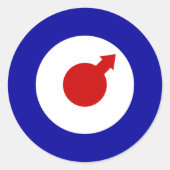 Man Mod Ronde Sticker (Voorkant)