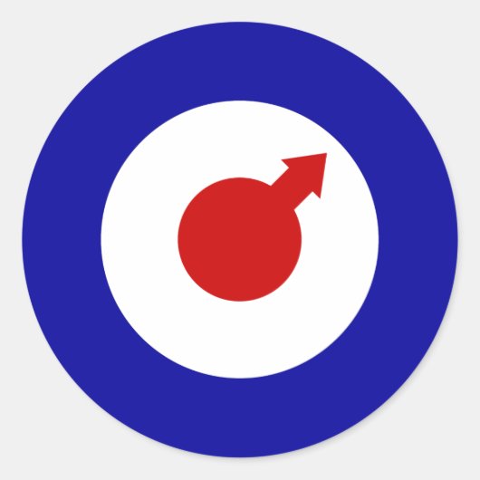 Man Mod Ronde Sticker (Voorkant)