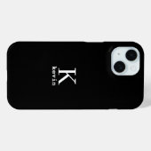 Man monogram naam gepersonaliseerd eenvoudig zwart Case-Mate iPhone case (Achterkant (horizontaal))