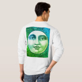 man Moon Full Face Blauw Groen Winter pet T-shirt (Achterkant volledig)