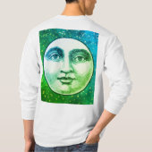 man Moon Full Face Blauw Groen Winter pet T-shirt (Achterkant)