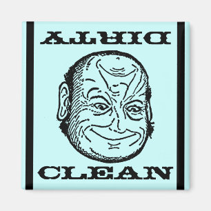 Man Morph Clean Dirty of illusion Magneet