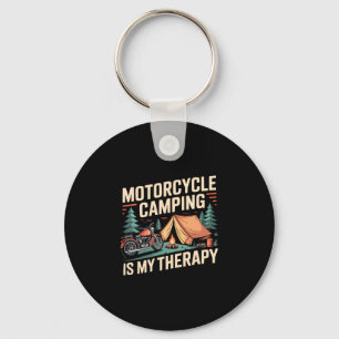 Man motocamping motorrijder reizen kamperen sleutelhanger