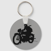 Man motorfiets Silhouette Classic Sleutelhanger (Voorkant)