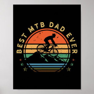 Man Mountainbike Liefhebber Retro Fietsen Vader Vi Poster