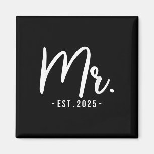 Man Mr. Est 2025 Getrouwd Bruidsfeest B Magneet