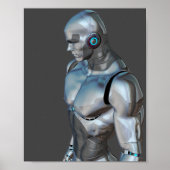 man musculair robot cyborg android poster (Voorkant)