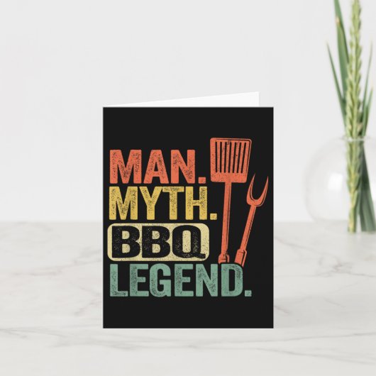 Man Myth BBQ Legend Barbecue Grillen Dad Grillfat Kaart (Voorkant)