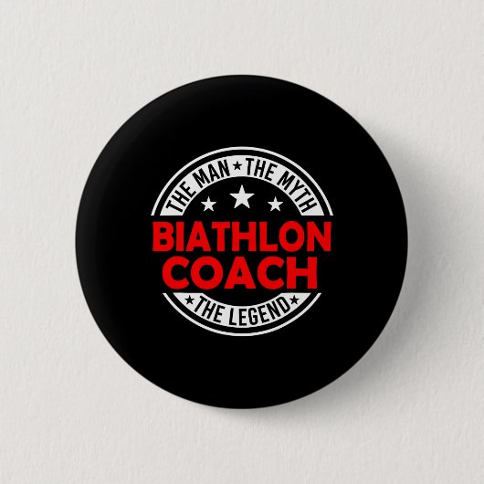 Man Myth Biathlon Coach Legende Funny Biathlon Coa Ronde Button 5,7 Cm (Voorkant)