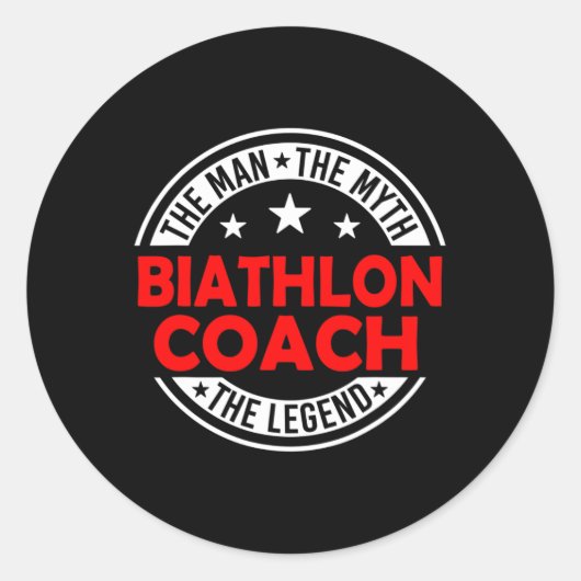 Man Myth Biathlon Coach Legende Funny Biathlon Coa Ronde Sticker (Voorkant)