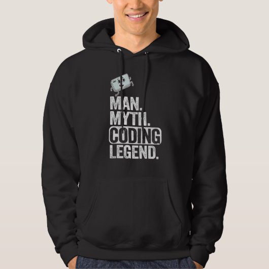 Man Myth Codering Legend Coder Pap Geek Computer P Hoodie (Voorkant)