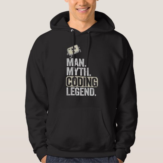 Man Myth Codering Legend Coder Pap Geek Computer P Hoodie (Voorkant)