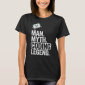 Man Myth Codering Legend Coder Pap Geek Computer P T-shirt (Voorkant)