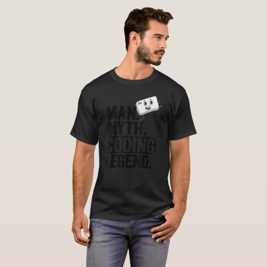 Man Myth Codering Legend Coder Pap Geek Computer P T-shirt (Voorkant volledig)