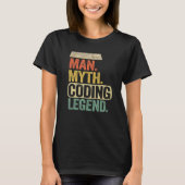 Man Myth Codering Legend Coder Pap Geek Computer P T-shirt (Voorkant)