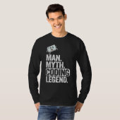 Man Myth Codering Legend Coder Pap Geek Computer P T-shirt (Voorkant volledig)