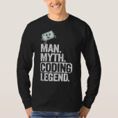 Man Myth Codering Legend Coder Pap Geek Computer P T-shirt (Voorkant)