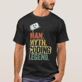 Man Myth Codering Legend Coder Pap Geek Computer P T-shirt (Voorkant)