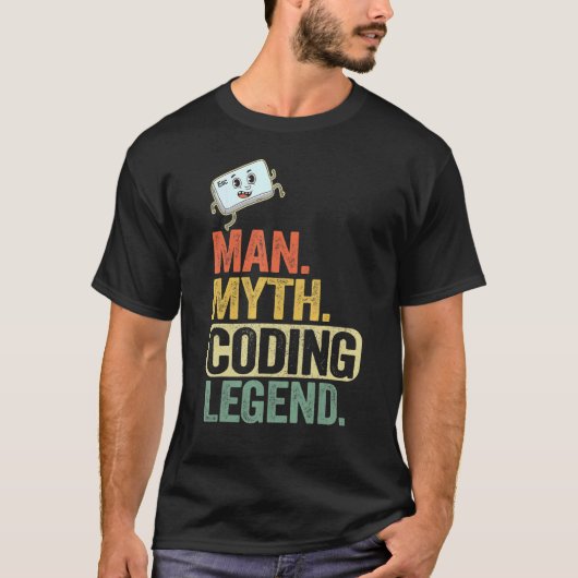 Man Myth Codering Legend Coder Pap Geek Computer P T-shirt (Voorkant)