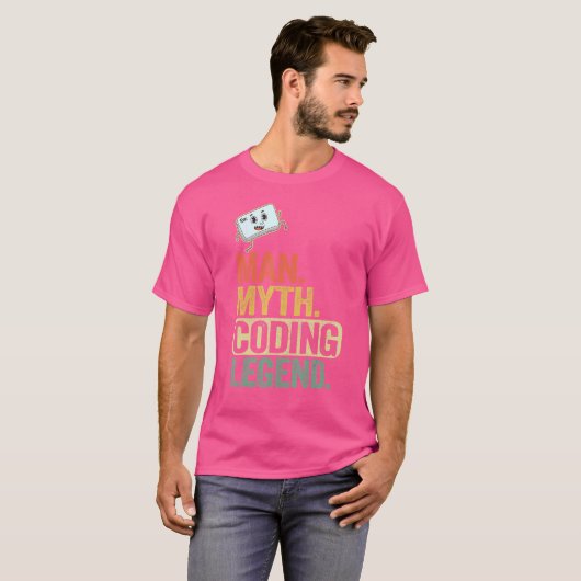Man Myth Codering Legend Coder Pap Geek Computer P T-shirt (Voorkant volledig)