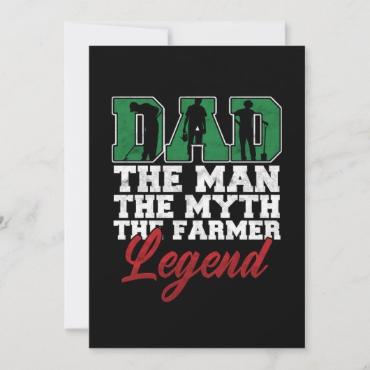 Man Myth Farmer Legend Vader Papa Farming Far Kaart (Voorkant)