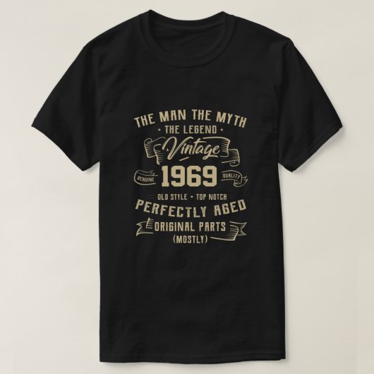 Man Myth Legend 1969 54th Birthday T-shirt geduren (Design voorkant)