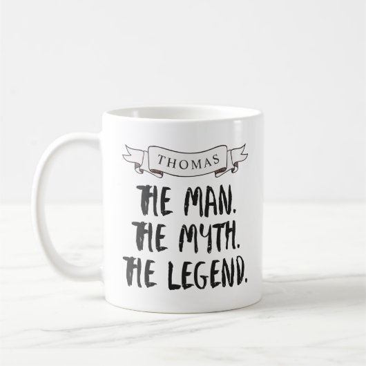 Man, Myth Legend | Aangepaste naam Koffiemok (Links)