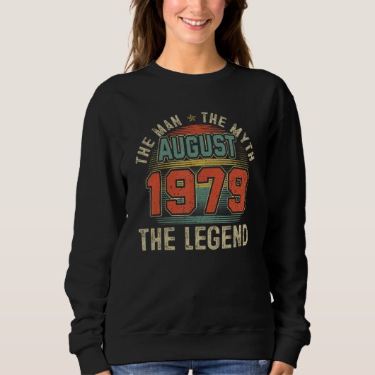 Man Myth Legend augustus 1979 43rd Birthday 43 Jaa Trui (Voorkant)
