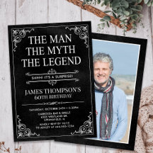 Man Myth Legend Black Surprise 60ste verjaardag fo