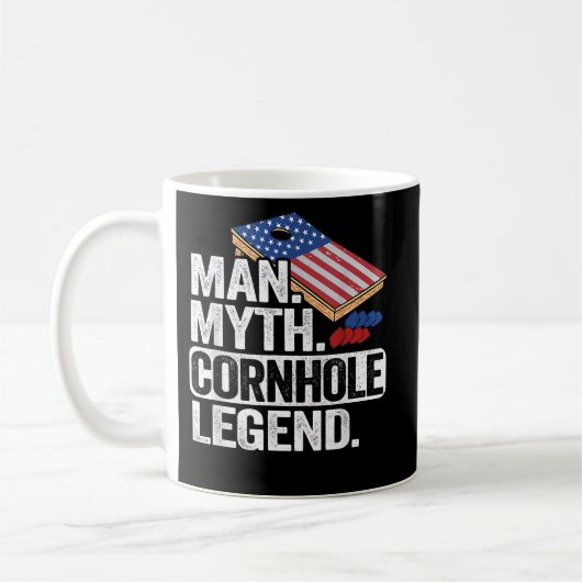 Man Myth Legend Cornhole USA Dad Koffiemok (Links)