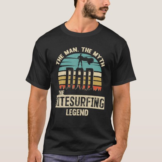 Man Myth Legend Dad Kitesurfing T-shirt (Voorkant)