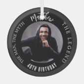 Man Myth Legend Foto Verjaardag Glas Ornament (Voorkant)