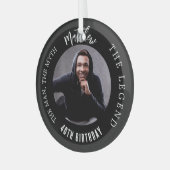 Man Myth Legend Foto Verjaardag Glas Ornament (Voorkant links)