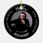 Man Myth Legend Foto Verjaardag Keramisch Ornament (Achterkant)