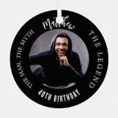 Man Myth Legend Foto Verjaardag Metalen Ornament (Achterkant)